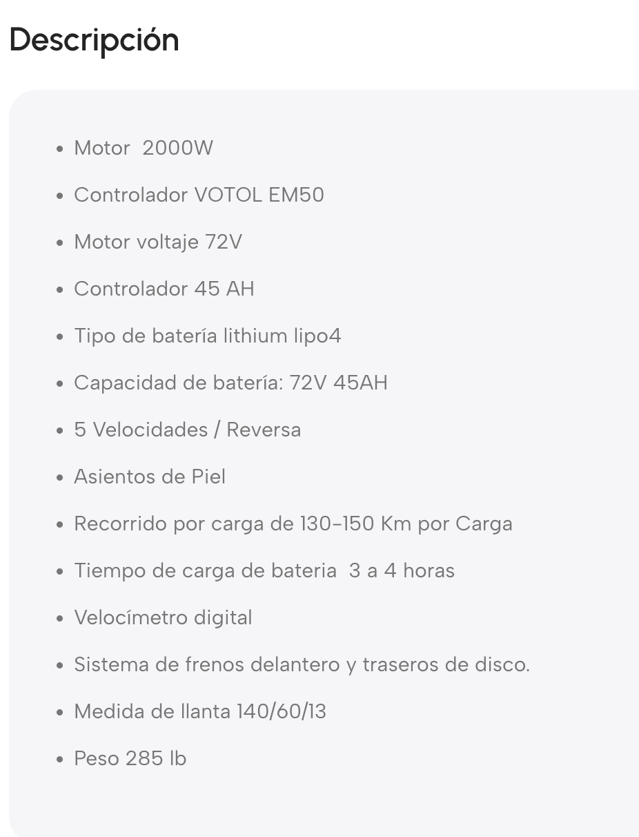MOTO ELECTRICA LEOPARD